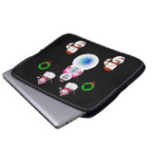 Neopren Weihnachten Laptop-Sieb 15 Zoll, Schneeman Laptopschutzhülle (Vorne Knopf)