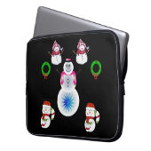 Neopren Weihnachten Laptop-Sieb 15 Zoll, Schneeman Laptopschutzhülle (Vorderseite Links)
