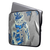 Neopren Weihnachten Laptop-Sieb 15 Zoll, Schneeman Laptopschutzhülle (Vorderseite Links)