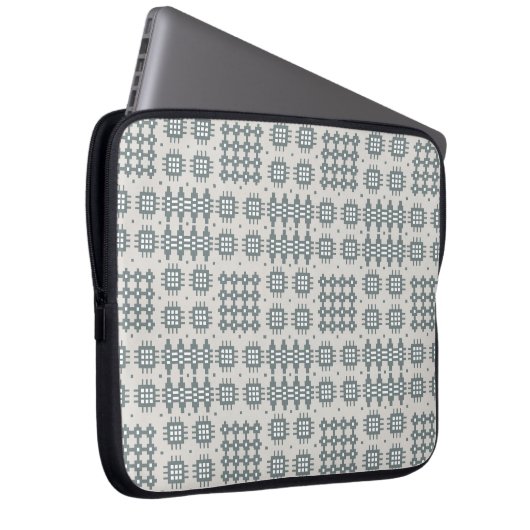 Neoprene Laptop Sleeve Welsh Tapestry Pattern Grey (Vorne Rechts)