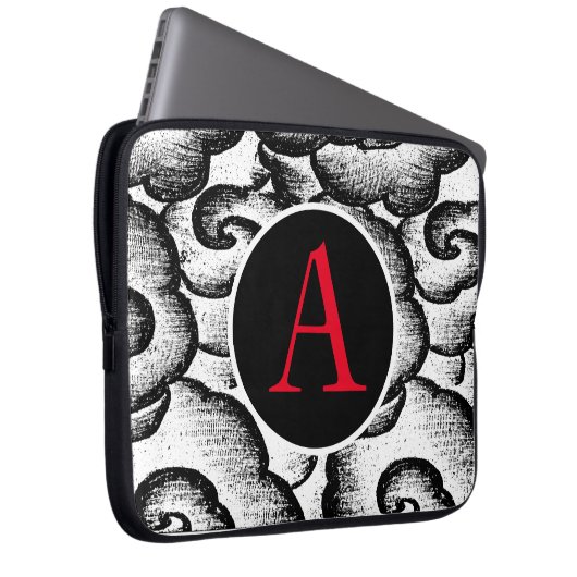 NEOPRENE SLEEVE JAPANESE CLOUD PATTERN DITET TEXT (Vorne Rechts)