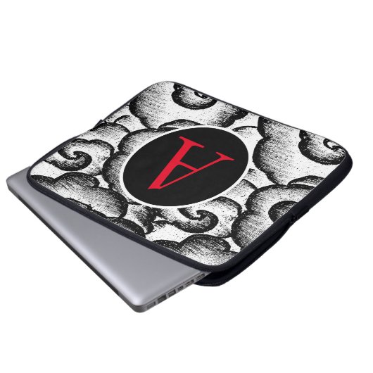 NEOPRENE SLEEVE JAPANESE CLOUD PATTERN DITET TEXT (Vorne Knopf)