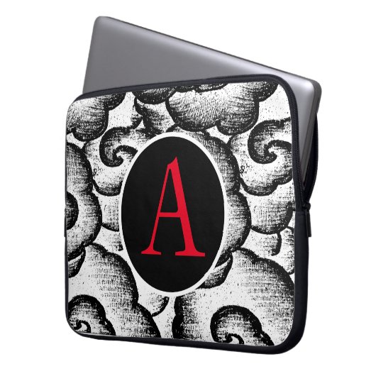 NEOPRENE SLEEVE JAPANESE CLOUD PATTERN DITET TEXT (Vorderseite Links)