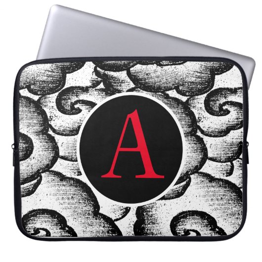 NEOPRENE SLEEVE JAPANESE CLOUD PATTERN DITET TEXT (Vorderseite)