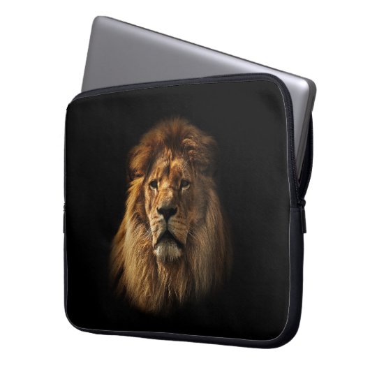 Neoprenschläfer mit Löwe! Laptopschutzhülle (Vorderseite Links)