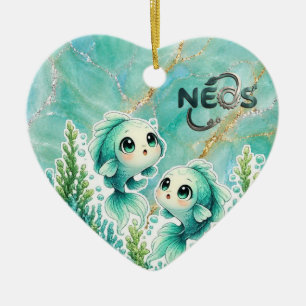 Neos Kawaii Sternzeichen Fische Keramik Ornament