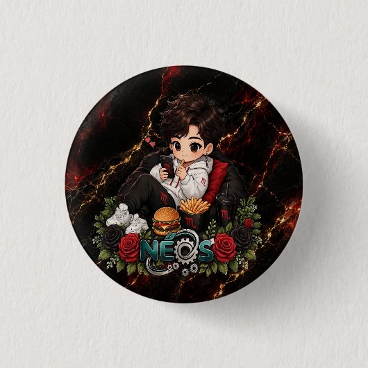 Neos Kawaii Sternzeichen Skorpion Button (Vorderseite)