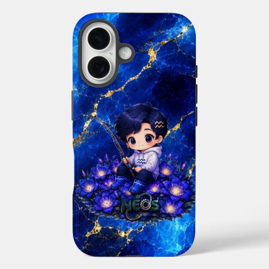 Neos Kawaii Sternzeichen Wassermann Case-Mate iPhone Hülle (Rückseite)