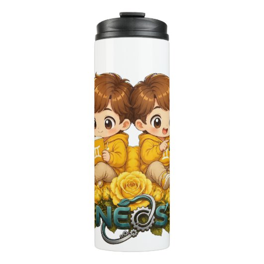 Neos Kawaii Zwillinge Thermosbecher (Vorderseite)