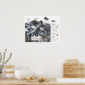 " Nepal: 2013/heute Himalaya - Mt. Everest Karte Poster (Küche)
