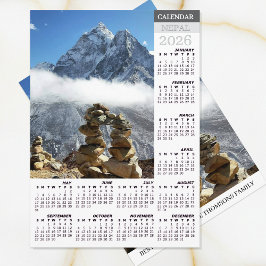 Nepal 2026 Calendar Card, Ama Dablan, Sagarmatha Feiertagskarte