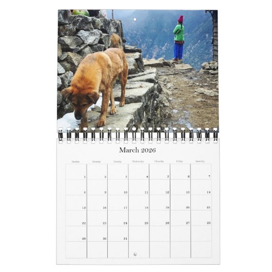 Nepal 2026 Kalender / Himalaya (Mär 2026)