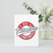 Nepal Backpacker World Traveller Retro Logo Postkarte (Stehend Vorderseite)
