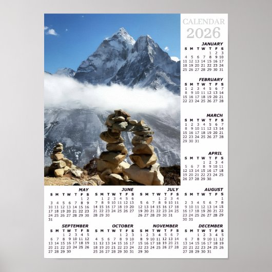 Nepal Calendar 2026, Ama Dablan, Sagarmatha Poster (Vorne)