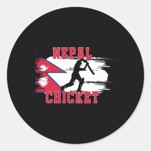 Nepal Cricket Nepal Cricket Fans Nepal Flagge Runder Aufkleber