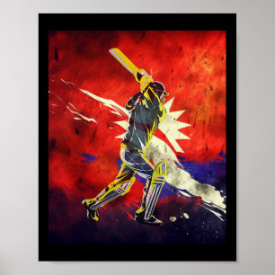 Nepal Cricket Trikot Cricket Flagge von Nepal 1 Poster