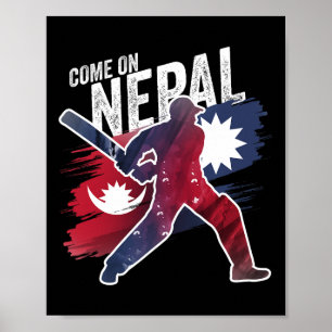 Nepal Cricket Trikot Nepali Flagge Unterstützer Cr Poster
