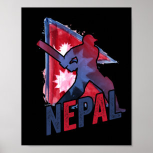 Nepal Cricket Trikot Nepali Flagge Unterstützer Cr Poster