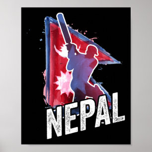 Nepal Cricket Trikot Nepali Flagge Unterstützer Cr Poster
