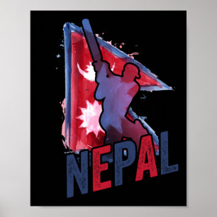 Nepal Cricket Trikot Nepali Flagge Unterstützer Cr Poster