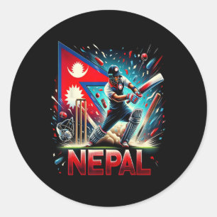 Nepal Cricket Trikot Runder Aufkleber