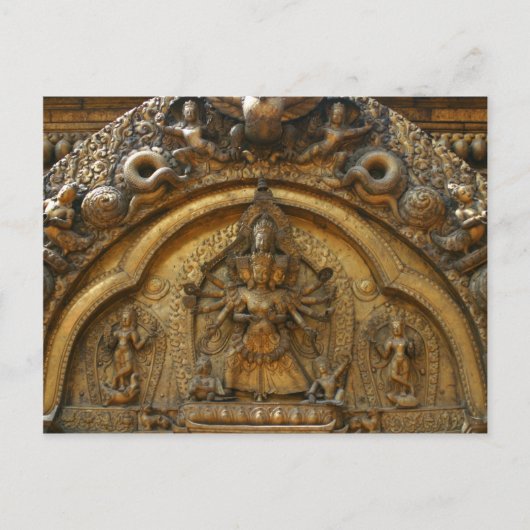 Nepal Deity Carving Postkarte (Vorderseite)