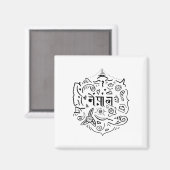 Nepal-Doodle Magnet (Vorderseite/Rückseite)