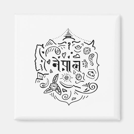 Nepal-Doodle Magnet (Vorne)