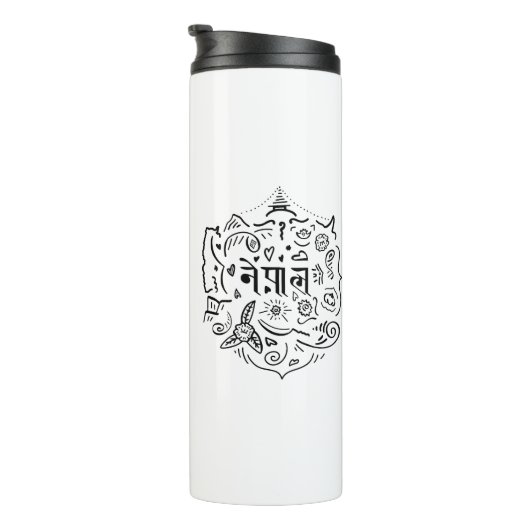 Nepal-Doodle Thermosbecher (Nach rechts gedreht)