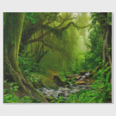 Nepal-Dschungel mit Flussdschungel, Wald, Boden, F Geschenkpapier (Flach)