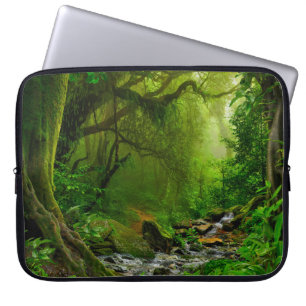 Nepal-Dschungel mit Flussdschungel, Wald, Boden, F Laptopschutzhülle