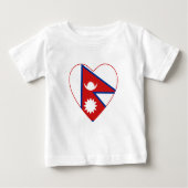Nepal Flag Herz T - Shirt (Vorderseite)