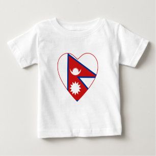 Nepal Flag Herz T - Shirt