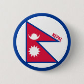 Nepal Flag Inschrift Rot-Blau-weiße Jungtiere Button (Vorderseite)