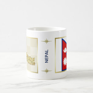 Nepal Flag + Karte Tasse