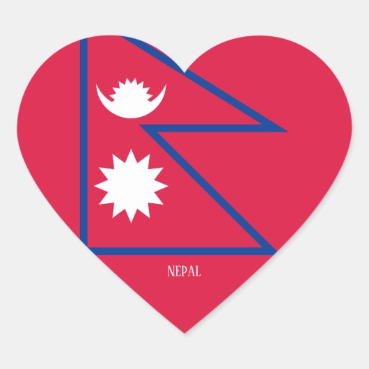 Nepal Flag Splendid Patriotic Herz-Aufkleber (Vorderseite)