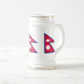 Nepal-Flagge Bierglas (VorderseiteRechts)