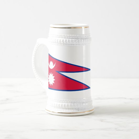 Nepal-Flagge Bierglas (Vorderseite Links)