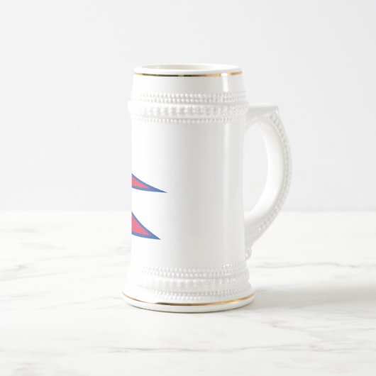 Nepal-Flagge Bierglas (VorderseiteRechts)