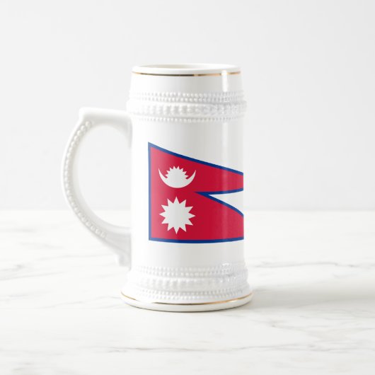 Nepal-Flagge Bierglas (Links)