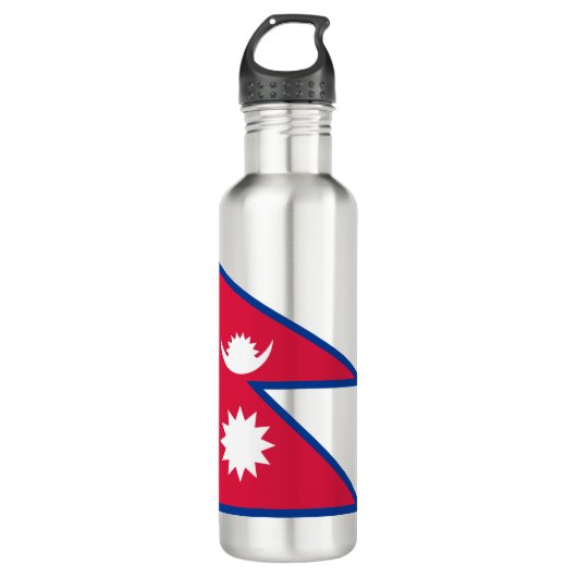 Nepal-Flagge Edelstahlflasche (Vorderseite)