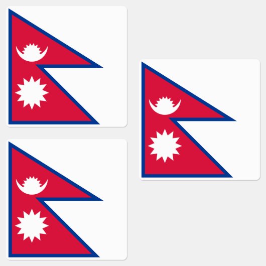 Nepal-Flagge Etiketten (Gruppe)