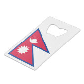 Nepal-Flagge Geldbeutel Flaschenöffner (Vorderseite Schrägansicht)