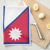 Nepal-Flagge Geschirrtuch (Viertel Falte)