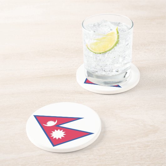 Nepal-Flagge Getränkeuntersetzer (Seite)