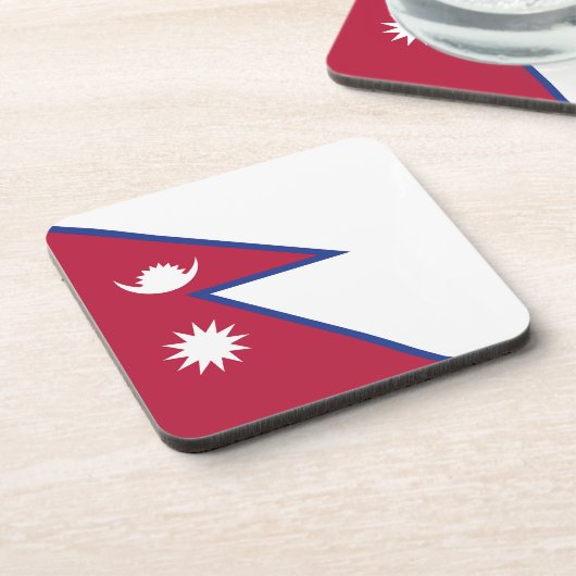 Nepal Flagge Getränkeuntersetzer (Linke Seite)