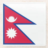 Nepal-Flagge Glasuntersetzer (Vorderseite)