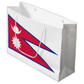 Nepal-Flagge Große Geschenktüte (Vorderseite Schrägansicht)