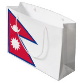 Nepal-Flagge Große Geschenktüte (Rückseite Schrägansicht)