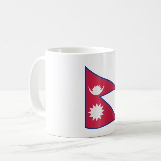 Nepal-Flagge Kaffeetasse (Vorderseite Links)